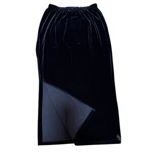 Casual Workstyle Vintage Black Size Medium Elastic Waist Velvety Long Skirt Slit